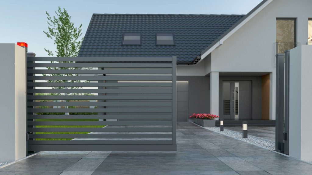 Automatic Sliding Gate and house