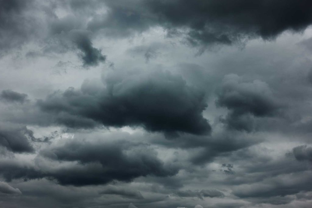 Dramatic sky with dark stormy clouds